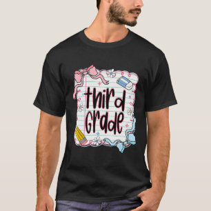 T-shirt Cahier rose pour filles de troisième année pour la