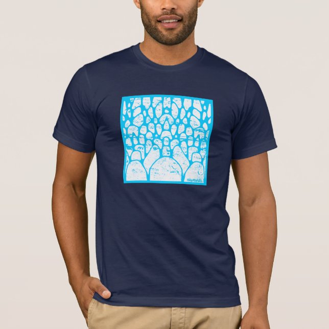 T-shirt Cailloux bleus et blancs (Devant)
