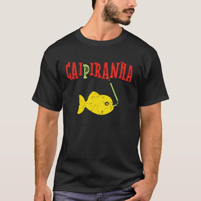 T-shirt Caipiranha Lusitg Cocktail Piranha Caipirinha (Devant)