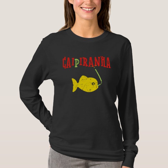 T-shirt Caipiranha Lusitg Cocktail Piranha Caipirinha (Devant)