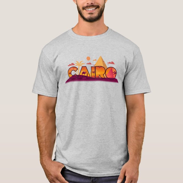 T-shirt Caire Lettres Avec Cameaux (Devant)