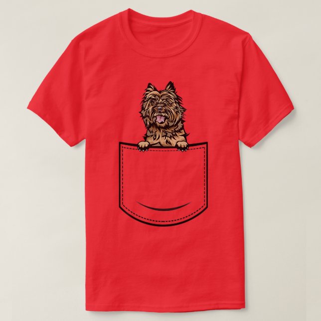 T-shirt Cairn Terrier À Pocket Drôle Propriétaire De L'Amo (Design devant)
