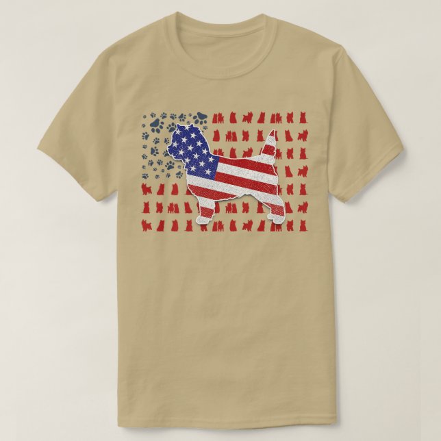 T-shirt Cairn Terrier American Flag 4th Of July Gifts For  (Design devant)