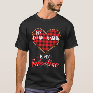 T-shirt Cairn Terrier est Valentine Heart Dog Leopard Buff