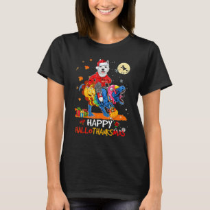 T-shirt Cairn Terrier Joyeux Hallothanksmas Halloween Merc