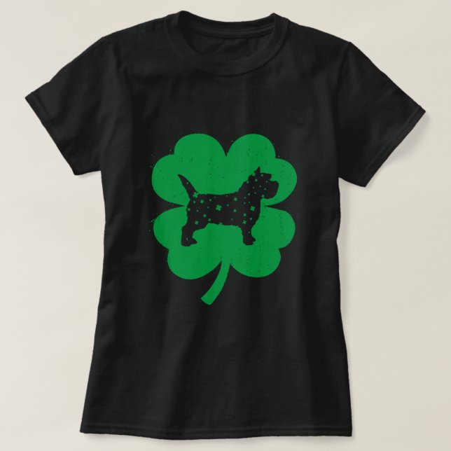 T-shirt Cairn Terrier Lover Irlandais Shamrock Leaf St Pat (Design devant)