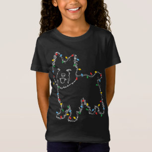 T-Shirt Cairn Terrier Lumières de Noël Amoureux des chiens