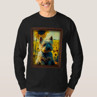 T-shirt Cairn Terrier Painting Sunflower Flower Mom Women