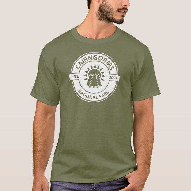 T-shirt Cairngorms National Park Scotland Sun Trees (Devant)