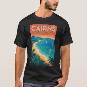 T-shirt Cairns Australie Illustration Voyage Art Vintage
