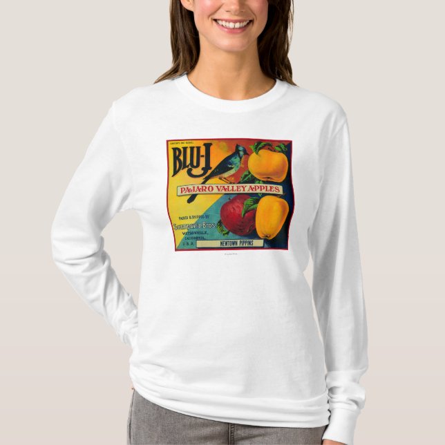 T-shirt Caisse Bleue-j LabelWatsonville, CA d'Apple (Devant)