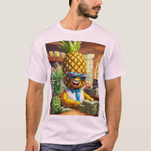 Caisse d'ananas : Ananas à caricature avec Couronn