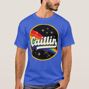 T-shirt Caitlin Arc En Ciel Dans L'Espace Style Vintage