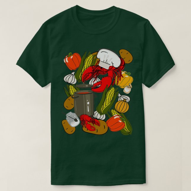 T-shirt Cajun Cuisine Crawfish Gumbo Louisiane (Design devant)