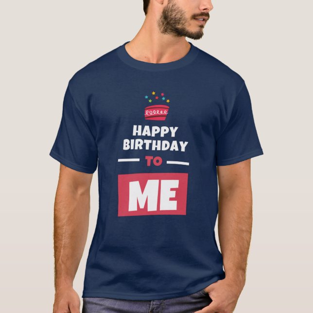 T-shirt Cake rouge et bleu, anniversaire (Devant)