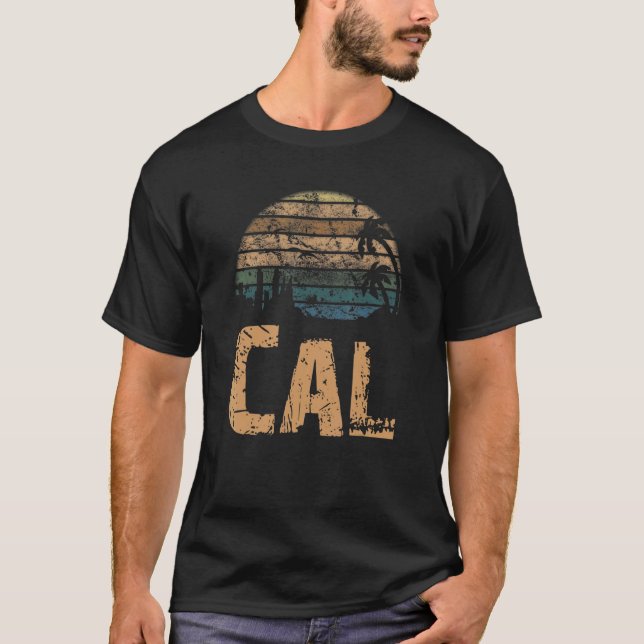 T-shirt Cal Vintage Sunset Distressed (Devant)