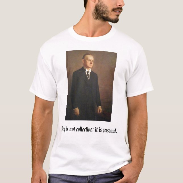 T-shirt calcool, Calvin Coolidge (Devant)