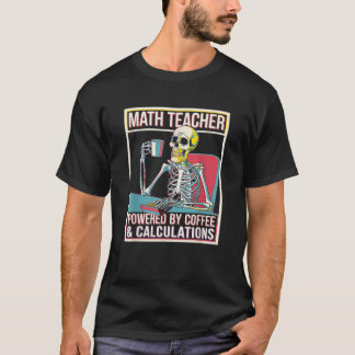 T-shirt Calcul du café Squelette Math Enseignant Café