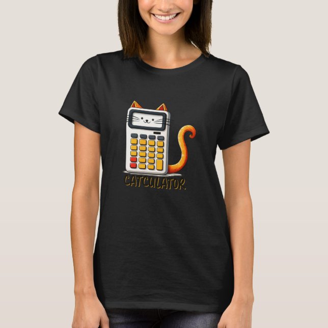 T-shirt Calculateur de chat drôle hilarant conception de b (Devant)