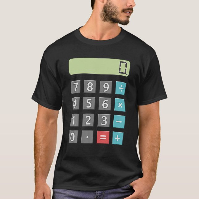 T-shirt Calculatrice amusante Math Facile Lazy Costume d'H (Devant)