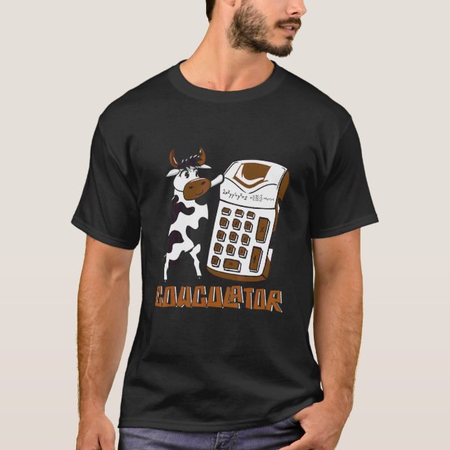 T-shirt Calculatrice de vache mathématique Vache (Devant)