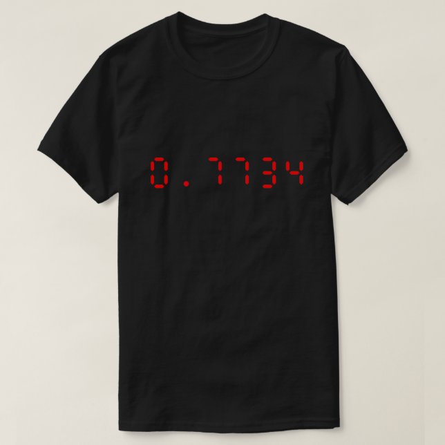 T-shirt Calculatrice LED Bonjour | 0,7734 (Design devant)