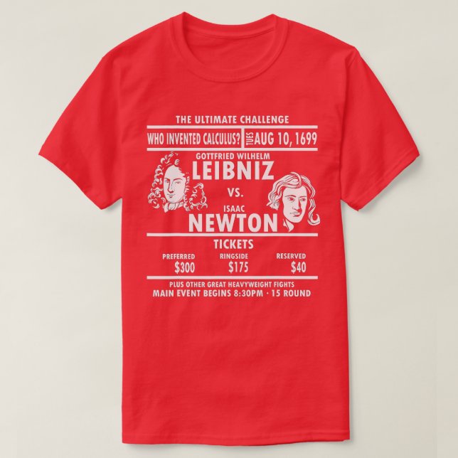 T-shirt Calculs mathématiques mathématiques Newton vs Leib (Design devant)