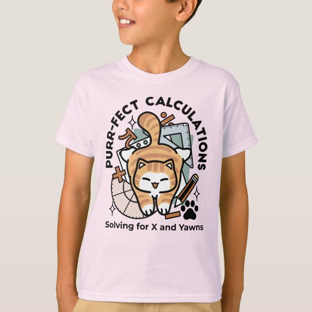 T-shirt Calculs Parfaits – Création de Chat de Maths Drôle (Devant)
