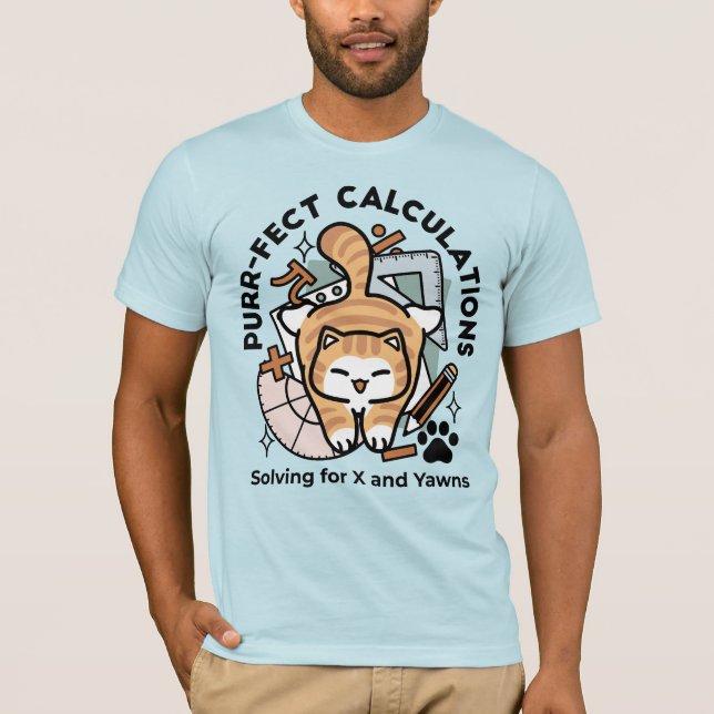T-shirt Calculs Parfaits – Création de Chat de Maths Drôle (Devant)