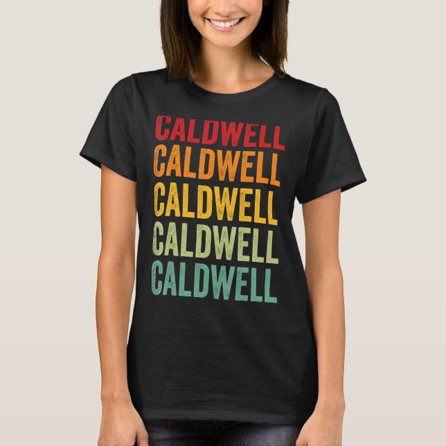 T-shirt Caldwell County Kentucky Rainbow Text Design (Devant)