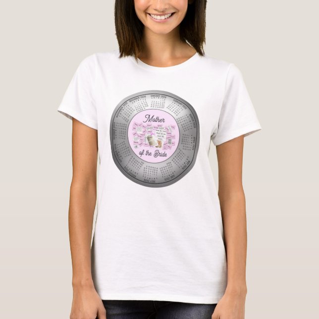 T-shirt Calendrier 2026 Mariage Mère de la Mariée (Devant)