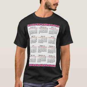 T-shirt Calendrier anglais 2021