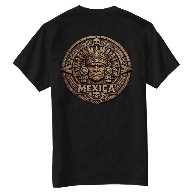 T-shirt Calendrier aztèque - Dos frappé (Aztec Calendar - Back hit T-Shirt)