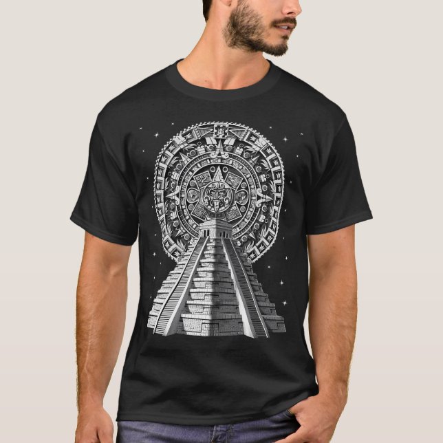 T-shirt Calendrier de la pyramide aztèque (Devant)