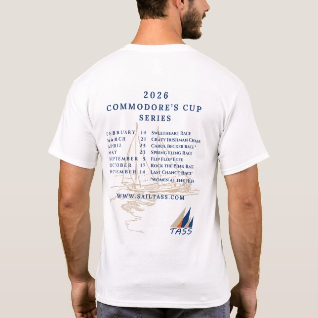 T-shirt Calendrier de la série Commodore's Cup 2026 (Dos)