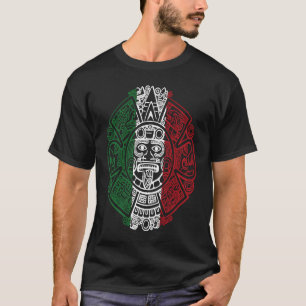 T-shirt Calendrier du drapeau mexicain Aztec Chicano