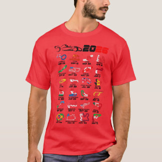 T-shirt Calendrier Formule voitures de course 2026 circuit