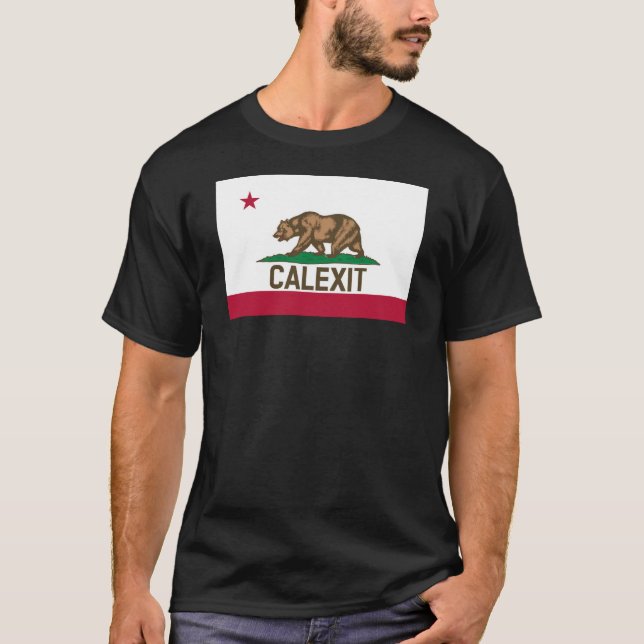 T-shirt CALEXIT California Bear Flag Pour Lui (Devant)