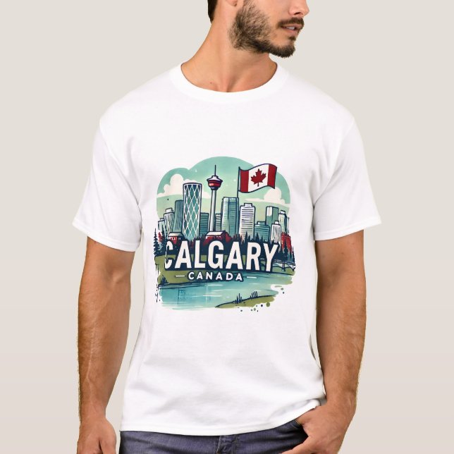 T-shirt Calgary Alberta Canada (Devant)