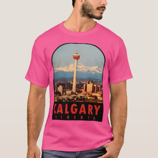 T-shirt Calgary Alberta Canada Vintage voyage Decal Baseba
