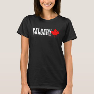 T-shirt Calgary Alberta Feuille d'érable Canada Drapeau ca