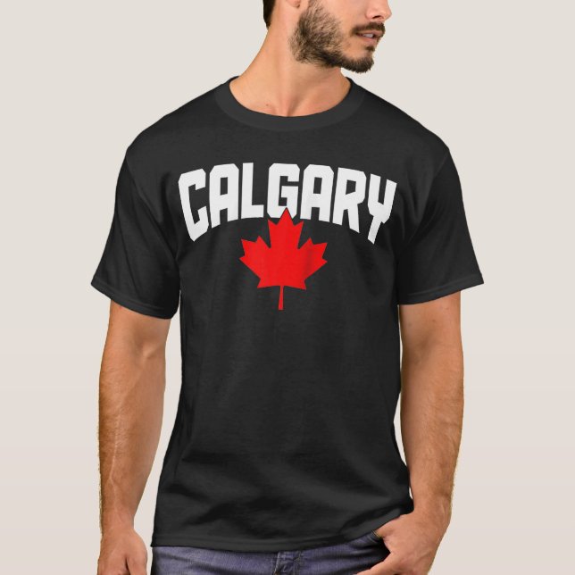 T-shirt Calgary Alberta Maple Leaf Canada Drapeau canadien (Devant)