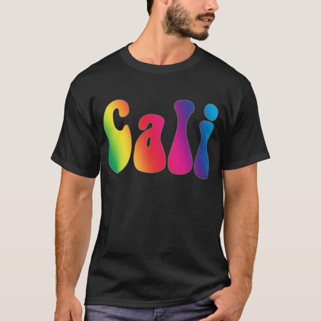 T-shirt Cali teignent en nouant le logo de hippie de la (Devant)