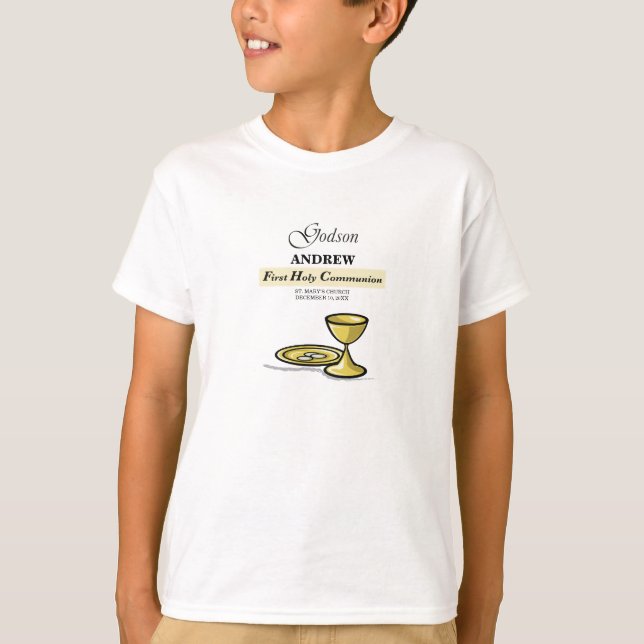 T-shirt Calice de première communion personnalisable pour  (Devant)