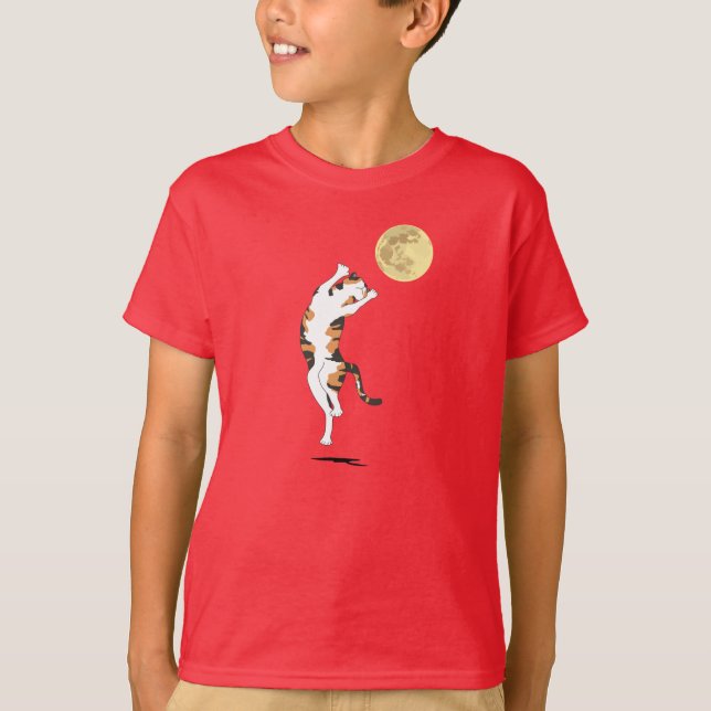 T-shirt Calico Cat Moon Dancing (Devant)