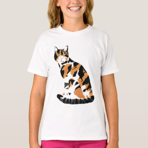 T-shirt Calico chat assis