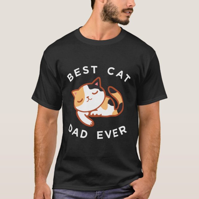 T-shirt Calico Chat Papa Long Manche Chemise Best Kitty Pè (Devant)