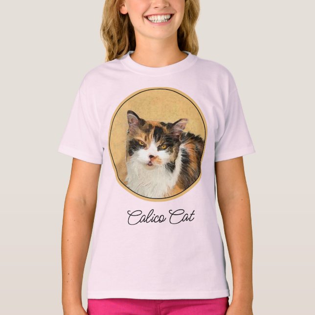 T-shirt Calico Peinture de chat - Cute Original Cat Art T- (Devant)
