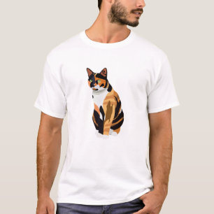 T-shirt Calico Portrait, Tricolor Chat, Tortoiseshell Kitt