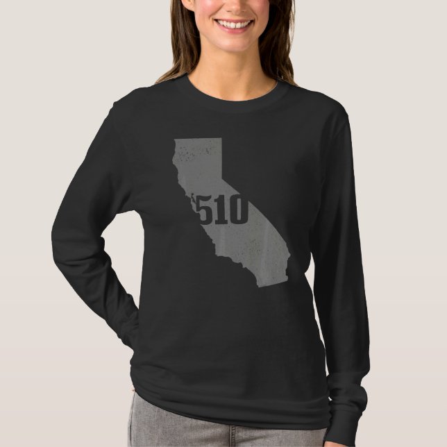 T-shirt California 510 Area Code Richmond Oakland State Ma (Devant)